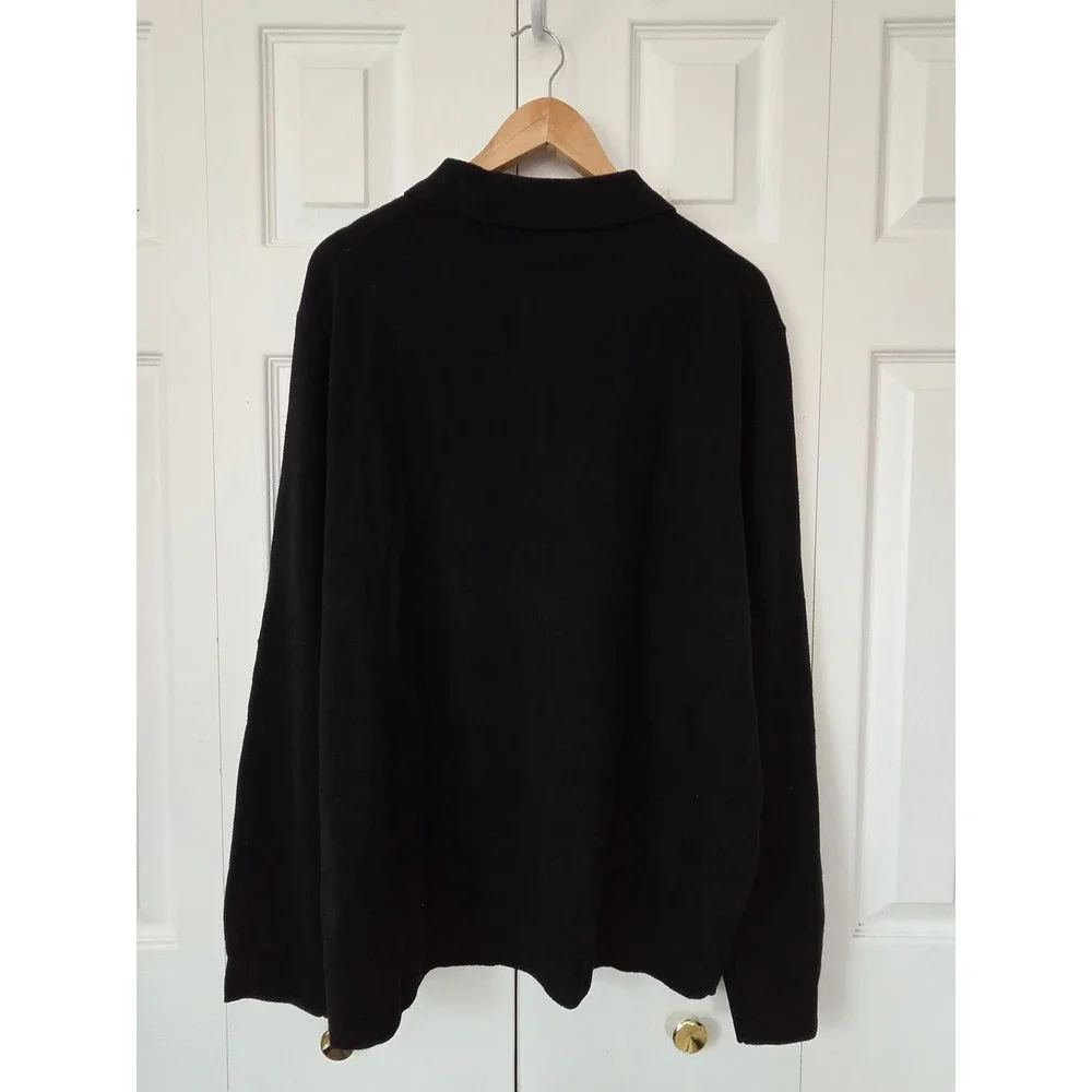 J. Crew Cashmere Collared Sweater Polo Mens Size XXL‎ Black NWT $228 BA079